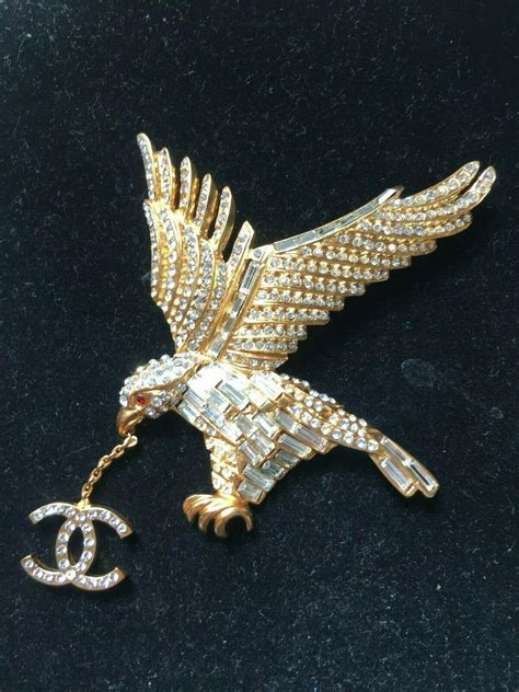 chanel eagle brooch|Chanel lapel brooch.